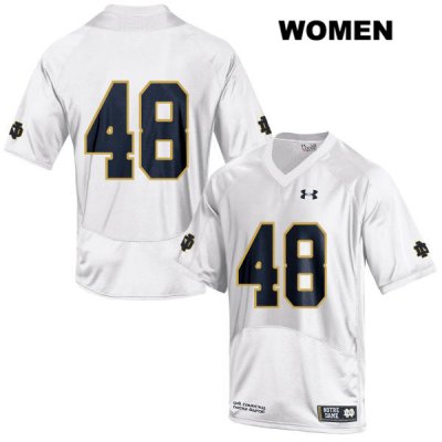 Notre Dame Fighting Irish Women's Xavier Lezynski #48 White Under Armour No Name Authentic Stitched College NCAA Football Jersey MLO4299FA